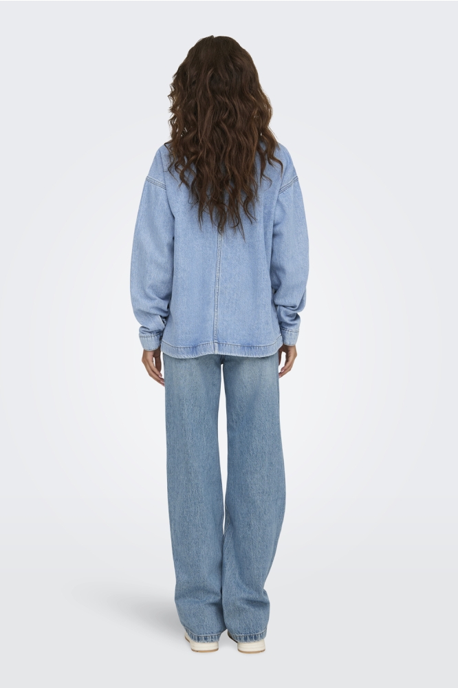 ONLBIRDIE L/S POLO DENIM SHIRT AZG 15347086 LIGHT BLUE DENIM